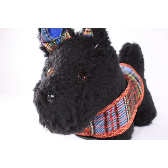 Vintage Black Scottie plush toy, Weston terrier handmade ca 1960s kids toy, - Picture 8 of 9
